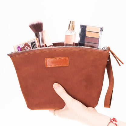 Luna Leather Makeup Bag