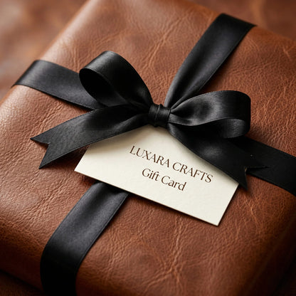 Luxara Crafts digital gift card for handcrafted leather gifts