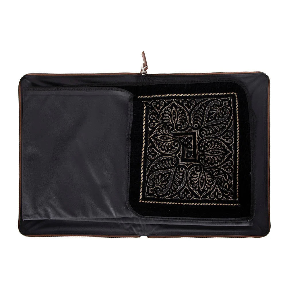 Leather Prayer Rug with Zipper Leather Case