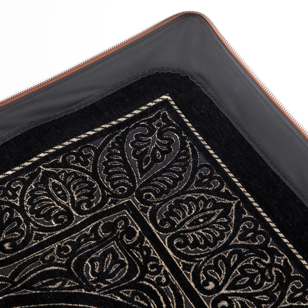 Leather Prayer Rug with Zipper Leather Case