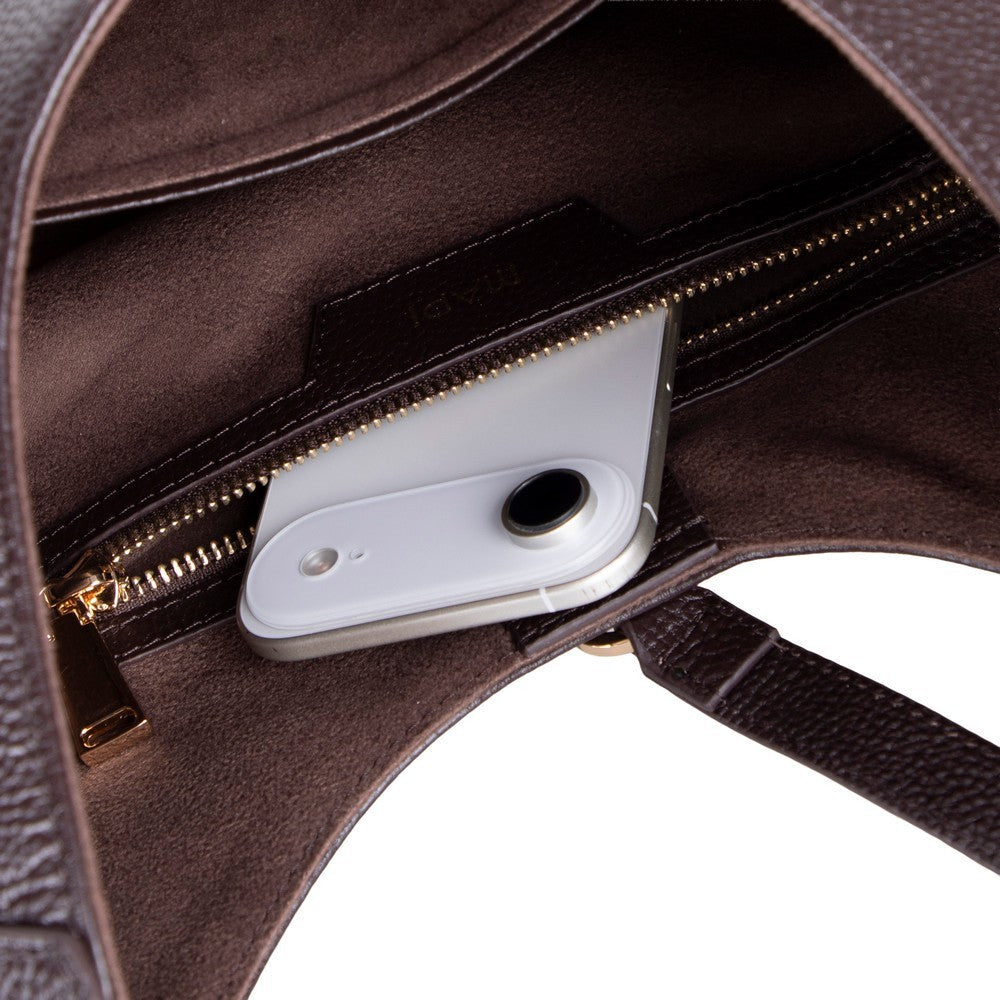 Handcrafted Genuine Leather Crescent Bag - Minimalist Hobo Purse