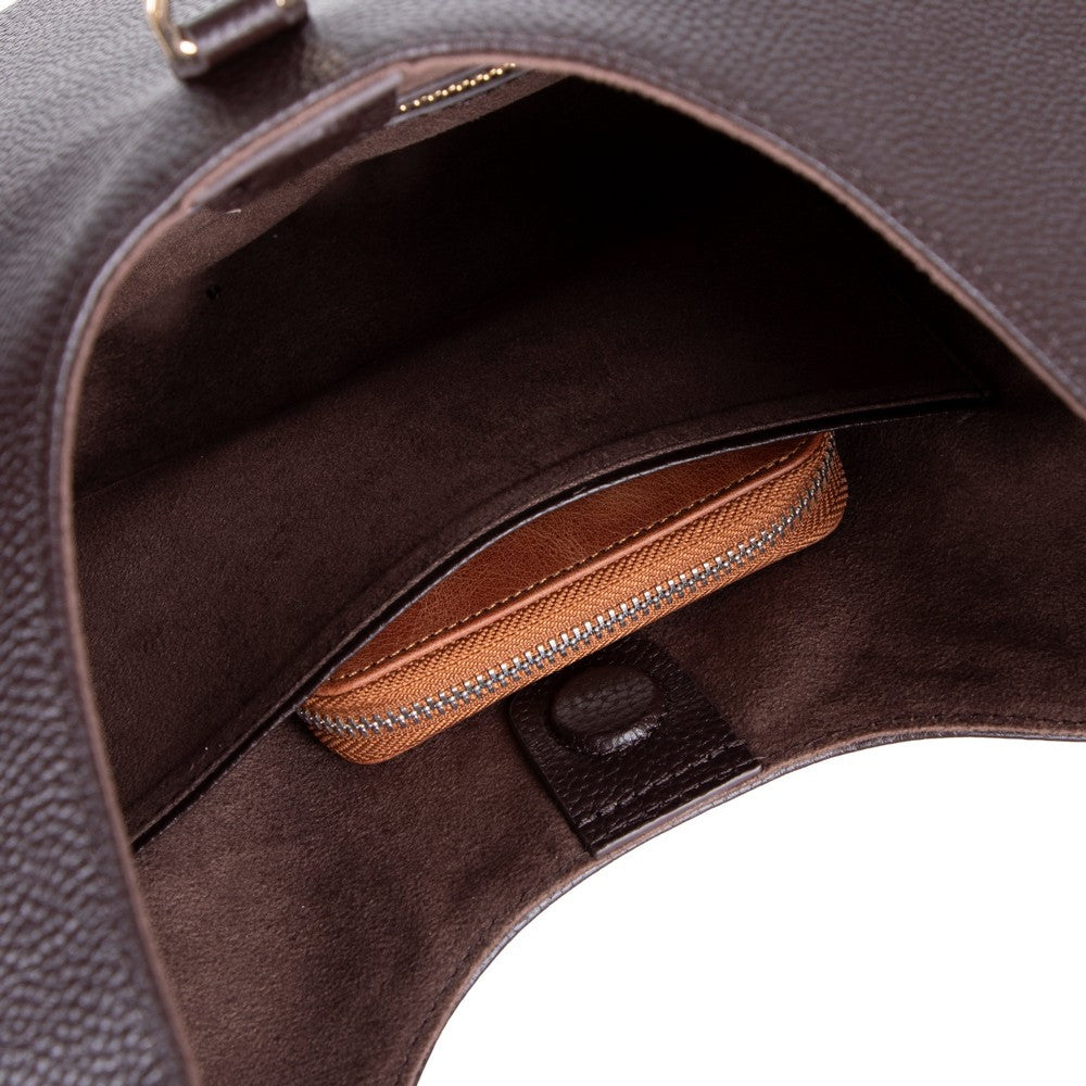 Handcrafted Genuine Leather Crescent Bag - Minimalist Hobo Purse