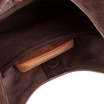 Handcrafted Genuine Leather Crescent Bag - Minimalist Hobo Purse