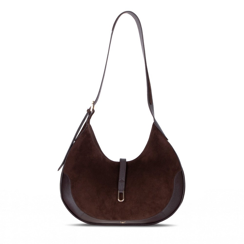 Handcrafted Genuine Leather Crescent Bag - Minimalist Hobo Purse