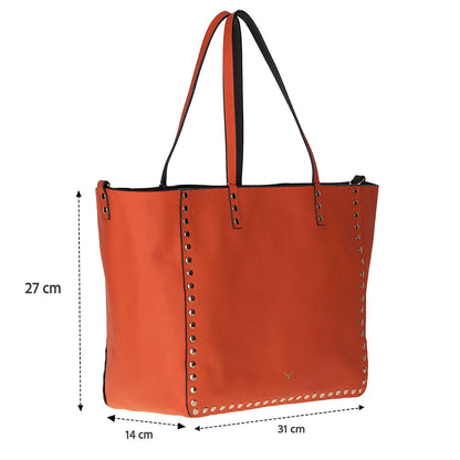 Reversible Studded Leather Tote Bag