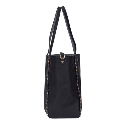 Reversible Studded Leather Tote Bag
