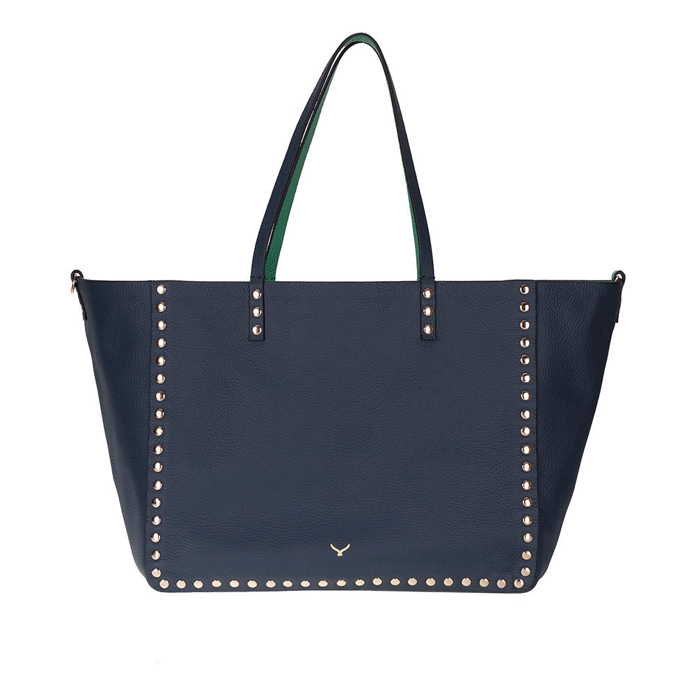 Reversible Studded Leather Tote Bag