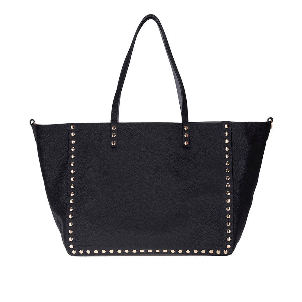 Reversible Studded Leather Tote Bag
