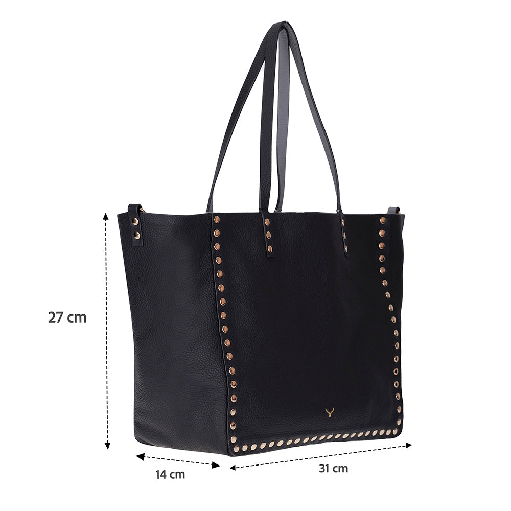 Reversible Studded Leather Tote Bag