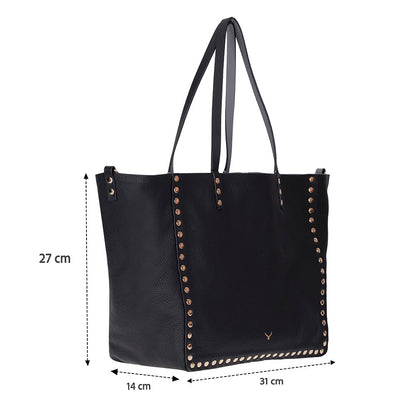Reversible Studded Leather Tote Bag
