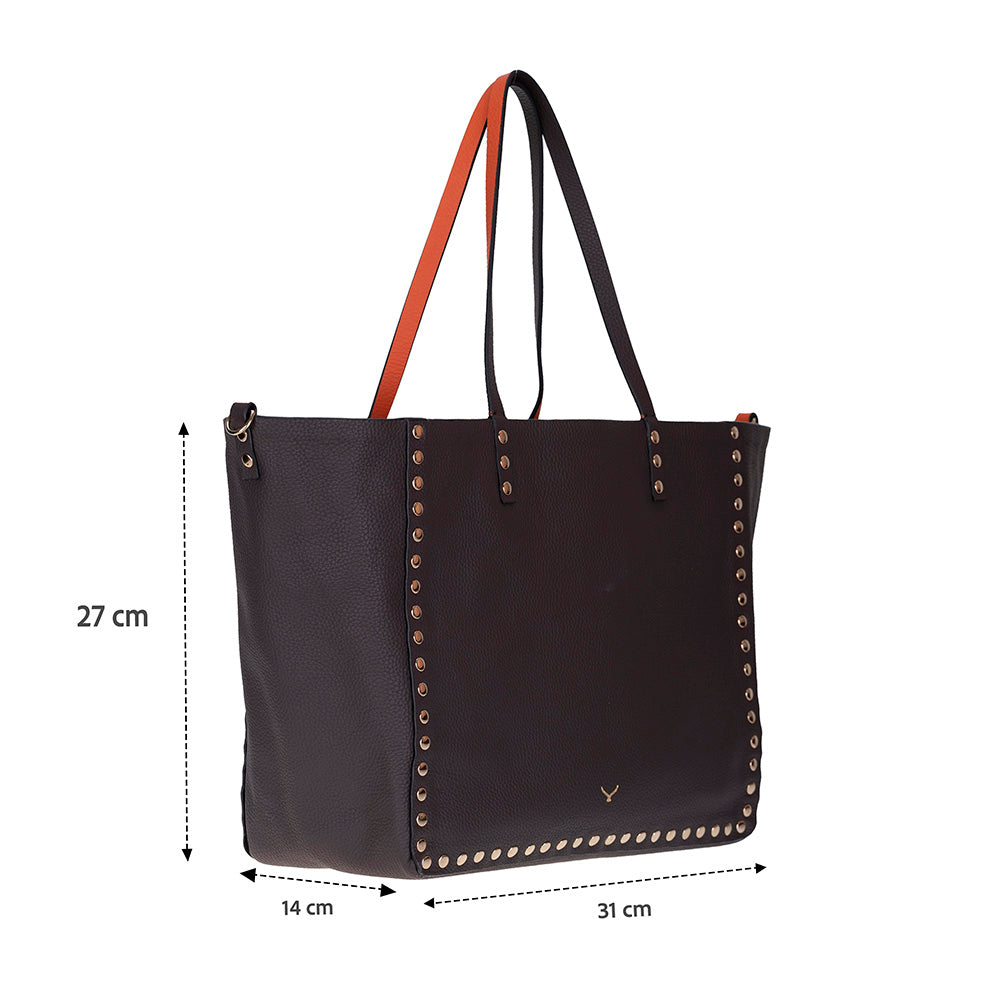 Reversible Studded Leather Tote Bag