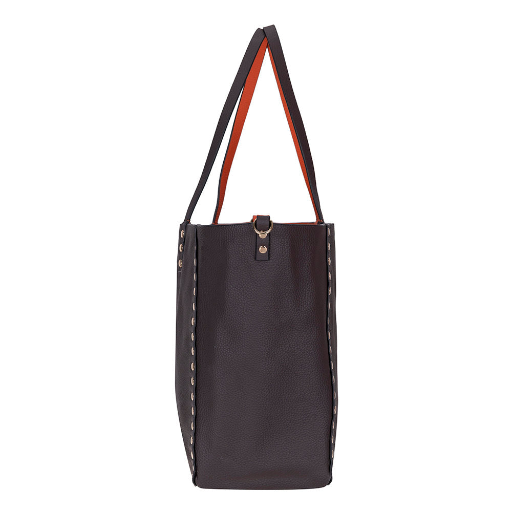 Reversible Studded Leather Tote Bag