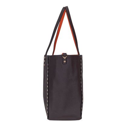 Reversible Studded Leather Tote Bag