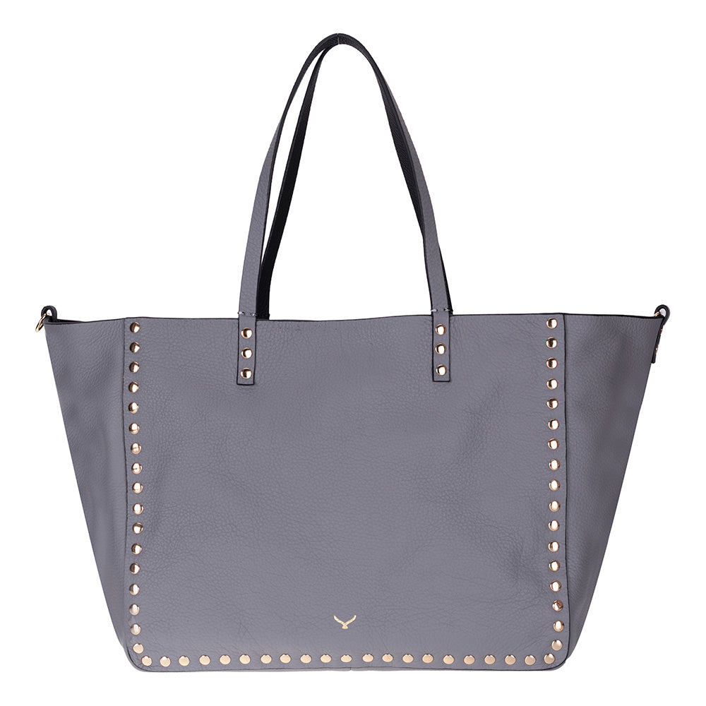 Reversible Studded Leather Tote Bag