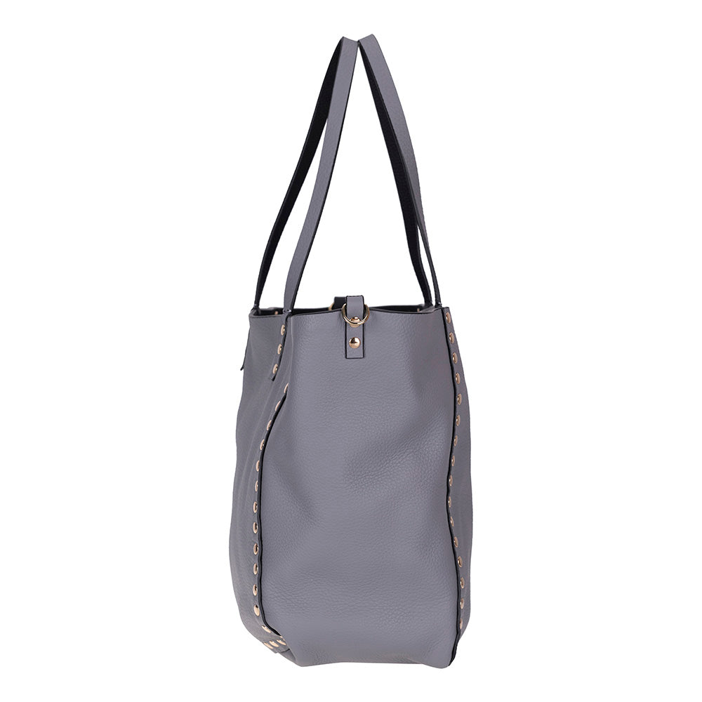 Reversible Studded Leather Tote Bag