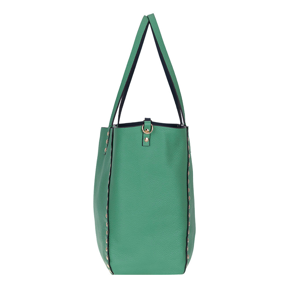 Reversible Studded Leather Tote Bag
