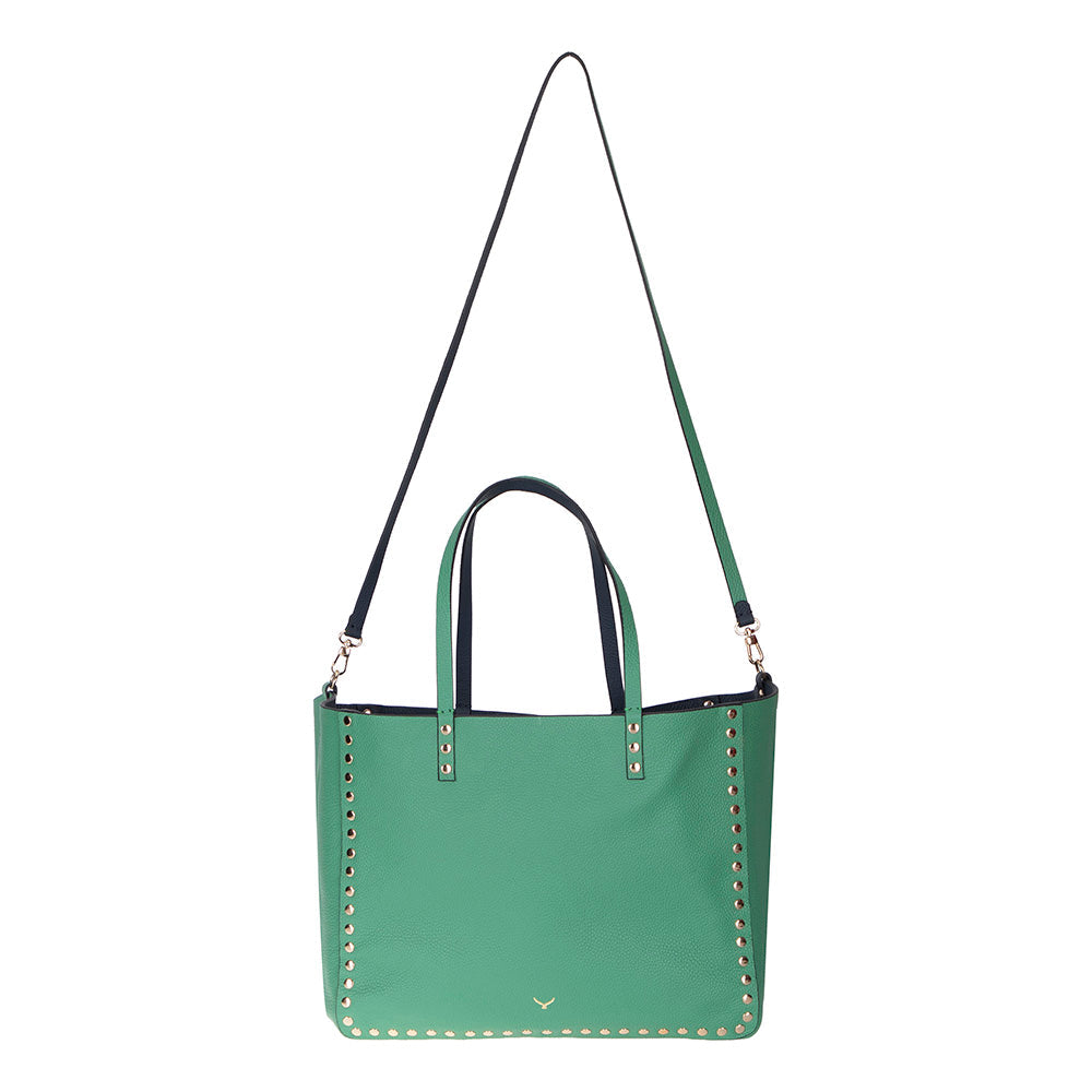 Reversible Studded Leather Tote Bag