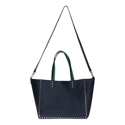 Reversible Studded Leather Tote Bag