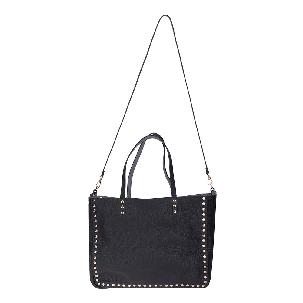 Reversible Studded Leather Tote Bag