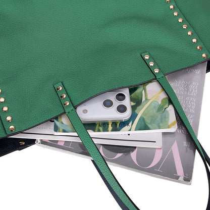Reversible Studded Leather Tote Bag
