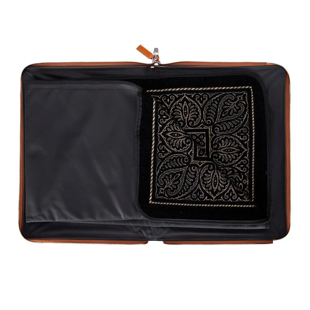 Leather Prayer Rug with Zipper Leather Case