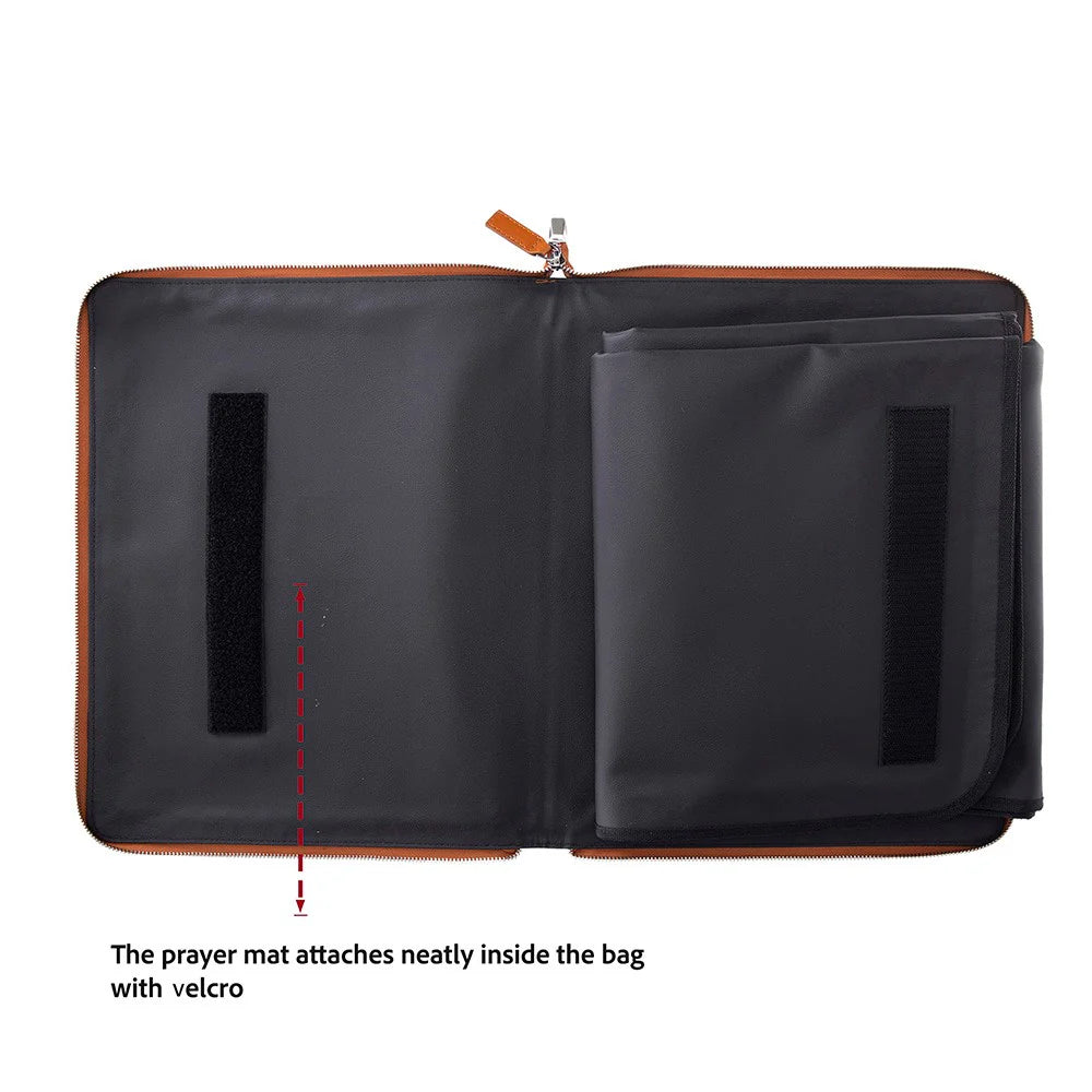 Leather Prayer Rug with Zipper Leather Case