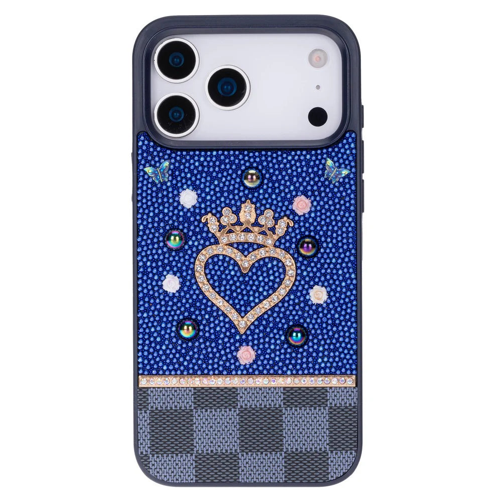 Crystal iPhone 17 Pro Max Case Heart Crown Luxury Rhinestone Vissel