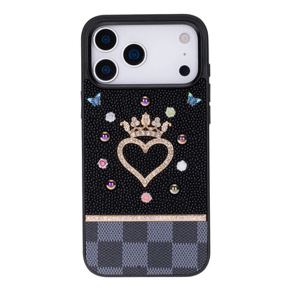 Crystal iPhone 17 Pro Max Case Heart Crown Luxury Rhinestone Vissel
