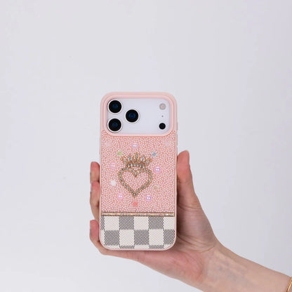Crystal iPhone 17 Pro Max Case Heart Crown Luxury Rhinestone Vissel