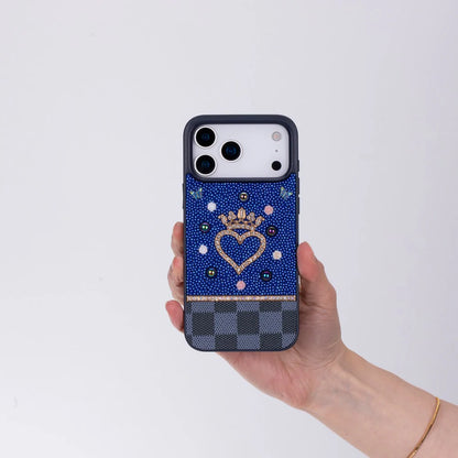 Crystal iPhone 17 Pro Case Heart Crown Luxury Rhinestone Vissel
