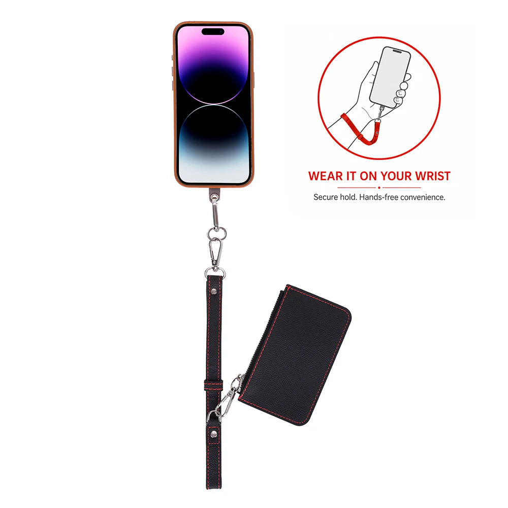 PU Leather Phone Strap Wallet Set Clip-On Crossbody FlexGo