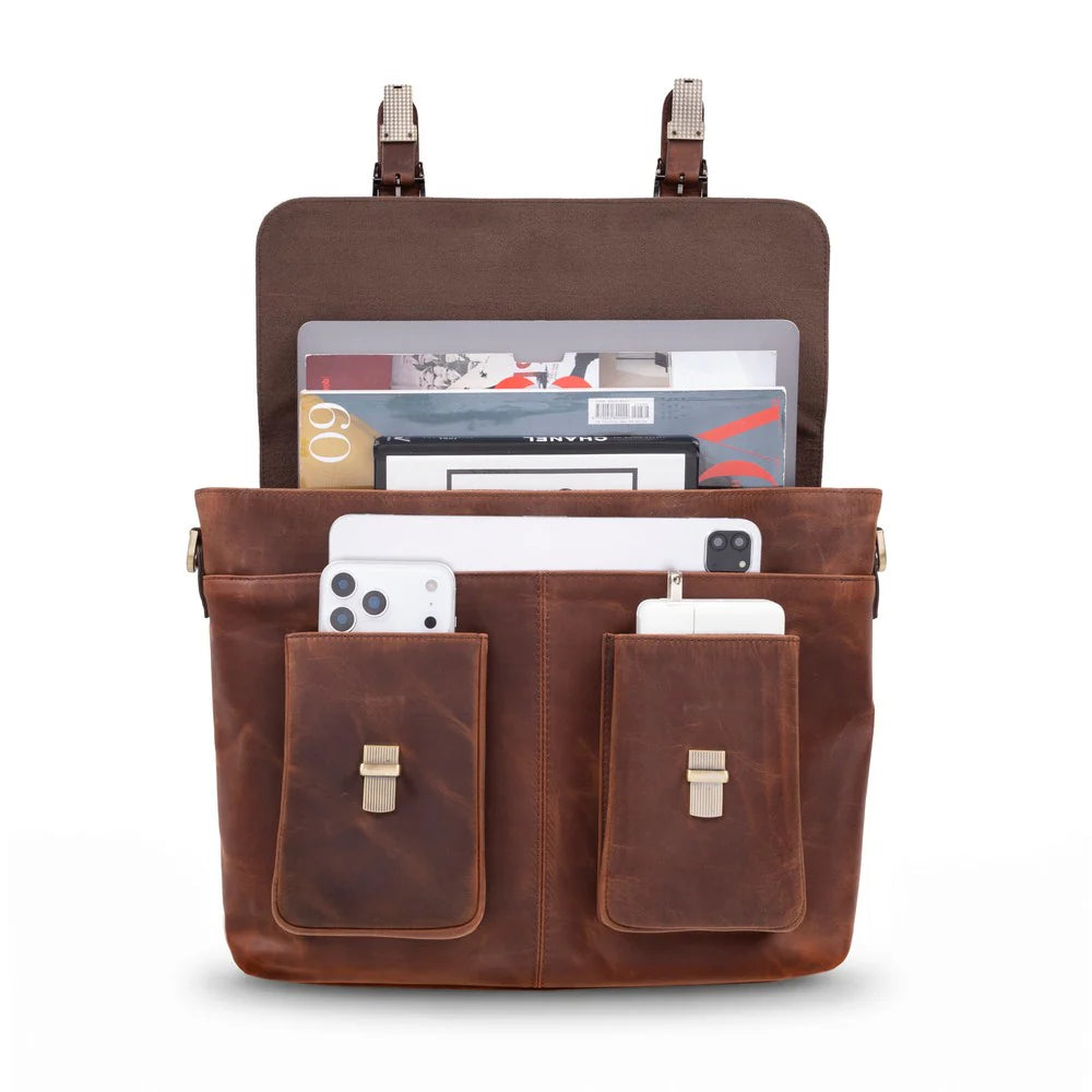 Leather Business Briefcase Laptop Case 13 14 16 17 Inch Valmere