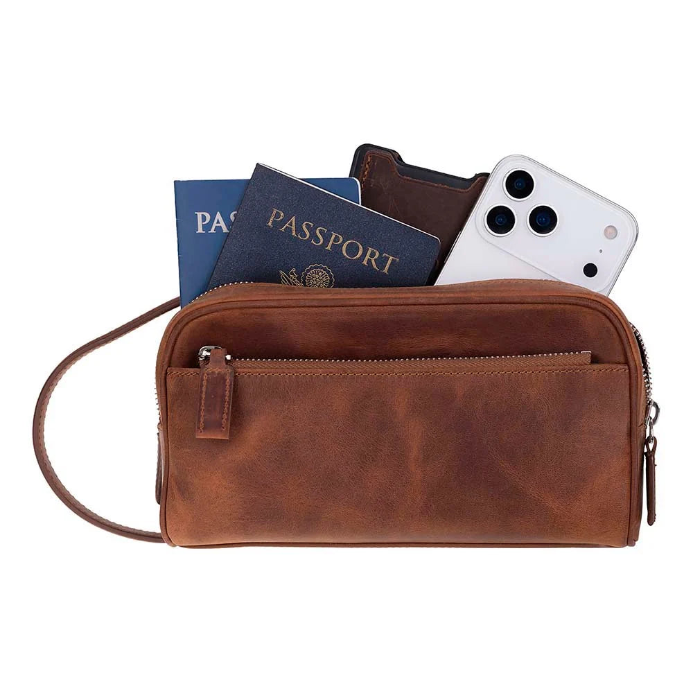 Leather Dopp Kit for Travel and Everyday Use