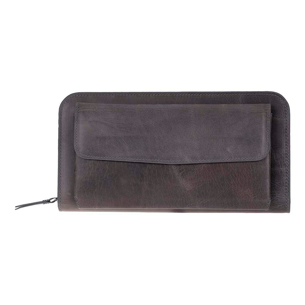 Leather Clutch Handbag with Wrist Strap and Card Slots