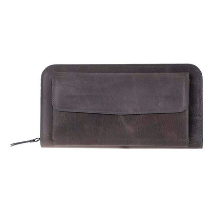 Leather Clutch Handbag with Wrist Strap and Card Slots
