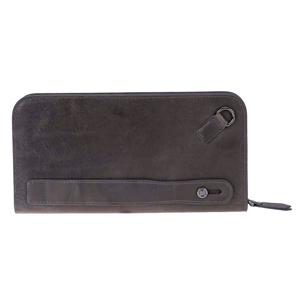 Leather Clutch Handbag with Wrist Strap and Card Slots