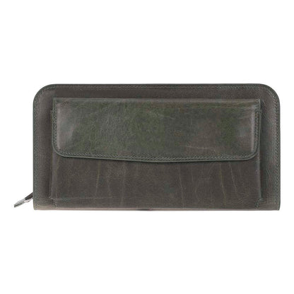 Leather Clutch Handbag with Wrist Strap and Card Slots