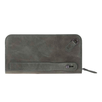 Leather Clutch Handbag with Wrist Strap and Card Slots
