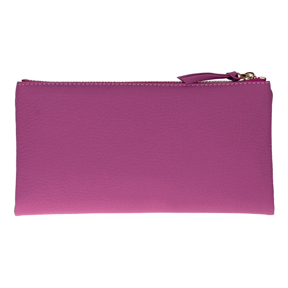 Women’s Leather Wallet Handbag with Zip Closure