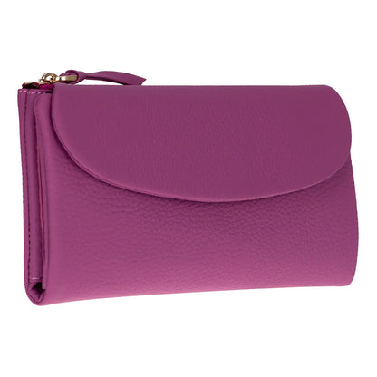 Women’s Leather Wallet Handbag with Zip Closure