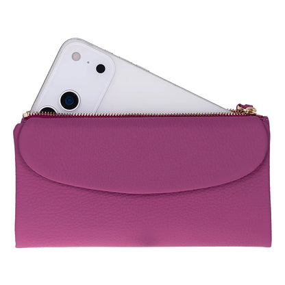 Women’s Leather Wallet Handbag with Zip Closure
