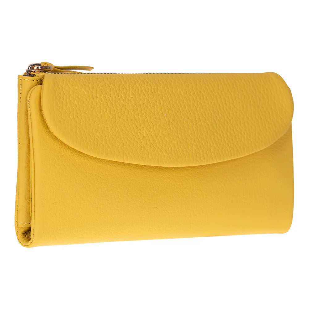 Women’s Leather Wallet Handbag with Zip Closure