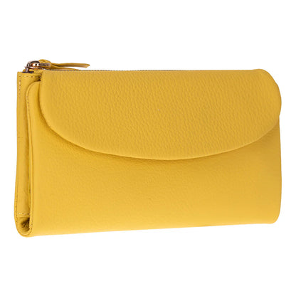 Women’s Leather Wallet Handbag with Zip Closure