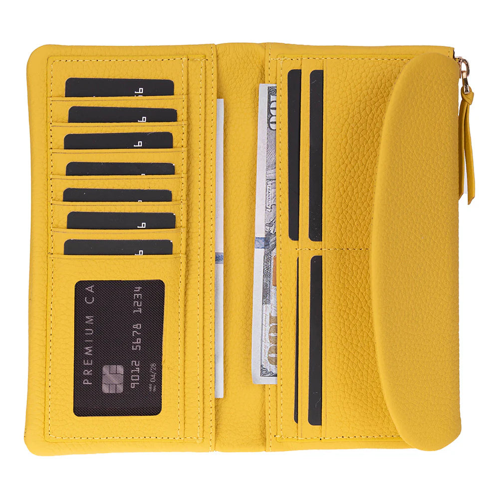 Women’s Leather Wallet Handbag with Zip Closure