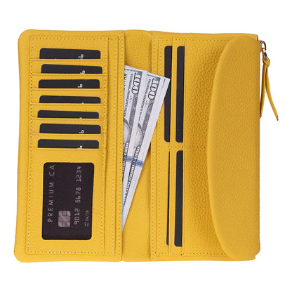 Women’s Leather Wallet Handbag with Zip Closure