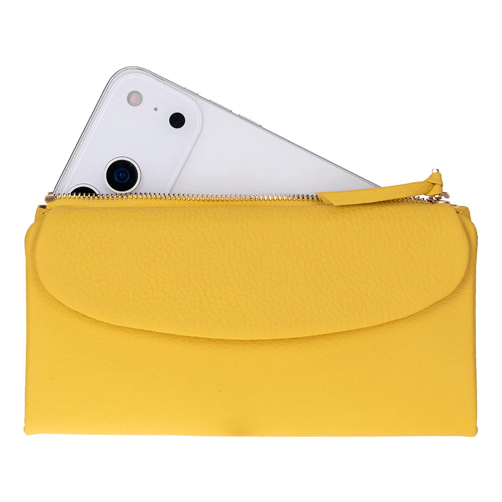 Women’s Leather Wallet Handbag with Zip Closure
