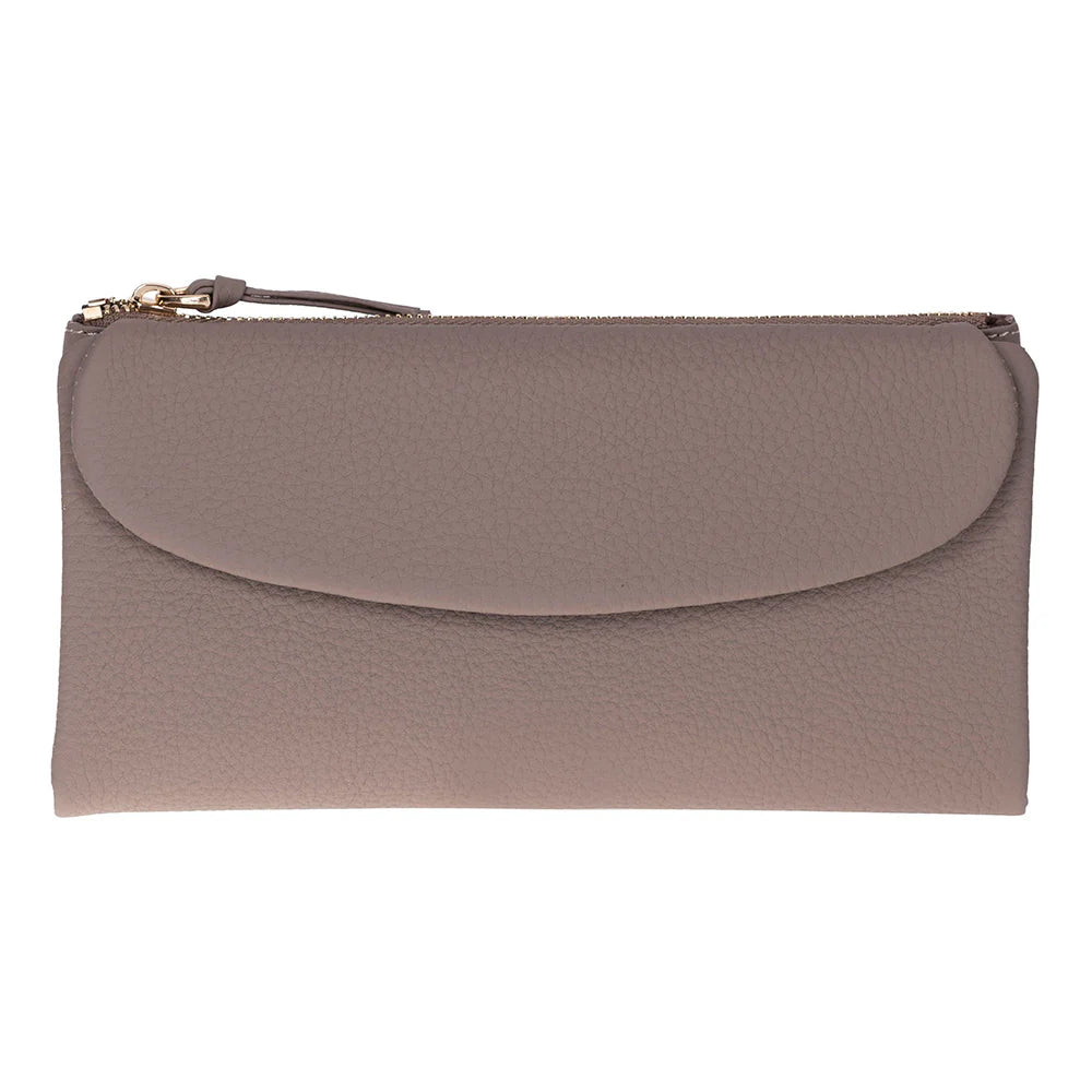 Women’s Leather Wallet Handbag with Zip Closure