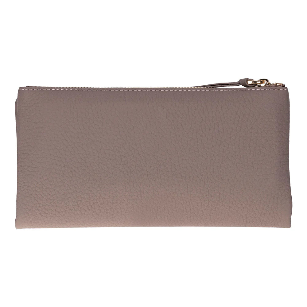 Women’s Leather Wallet Handbag with Zip Closure