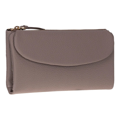 Women’s Leather Wallet Handbag with Zip Closure