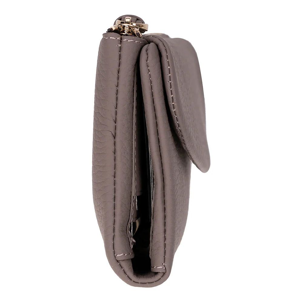 Women’s Leather Wallet Handbag with Zip Closure